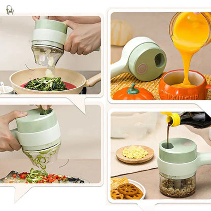 4 in 1 Electric Handheld Food Chopper Vegetable Garlic Meat Herb Portable Cutter