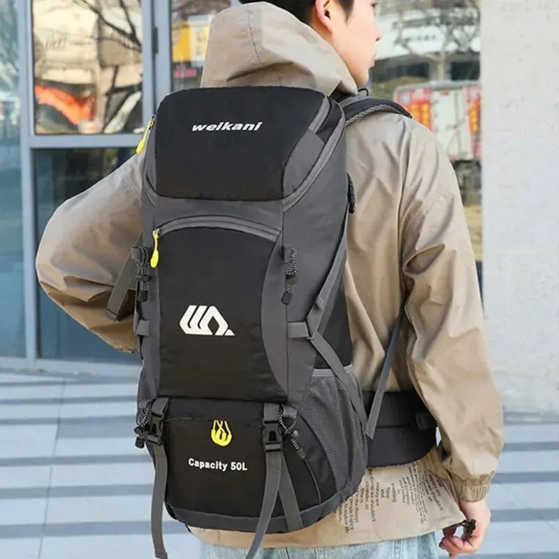 50L Waterproof Nylon Backpack – Large Capacity Camping and Hiking Rucksack