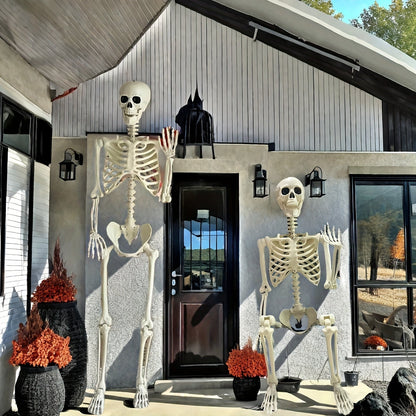 Sagoma di scheletro snodabile di Halloween da 5.5ft per esposizione in giardino o veranda
