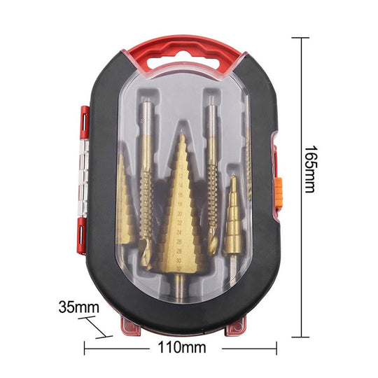 6 Piece Drill Bit Set with Twist Drill Bits and Step Drill Bits with Storage Case Metal Wood Plastic DIY