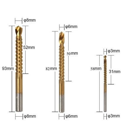 6 Piece Drill Bit Set with Twist Drill Bits and Step Drill Bits with Storage Case Metal Wood Plastic DIY