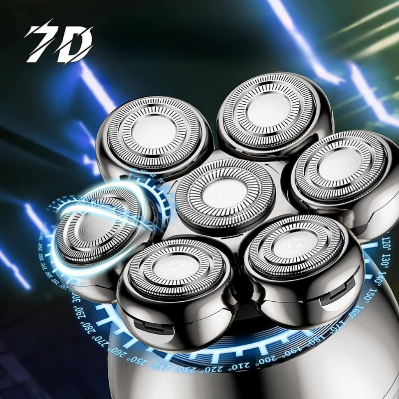 7D Electric Shaver Floating Head Waterproof Rechargeable Razor Charging Dock