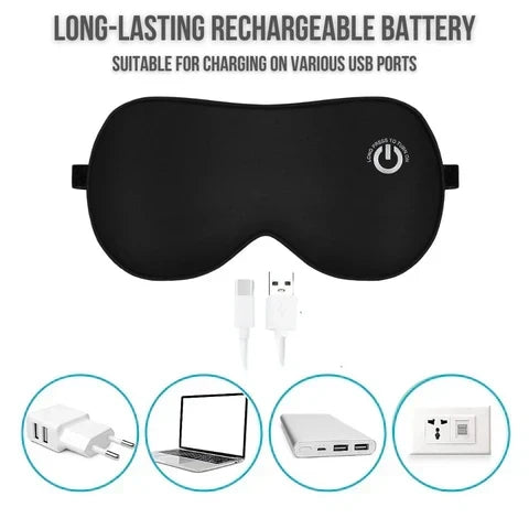 Mascherina riscaldata regolabile per gli occhi, ricaricabile tramite USB e senza fili, scaldandanti per gli occhi