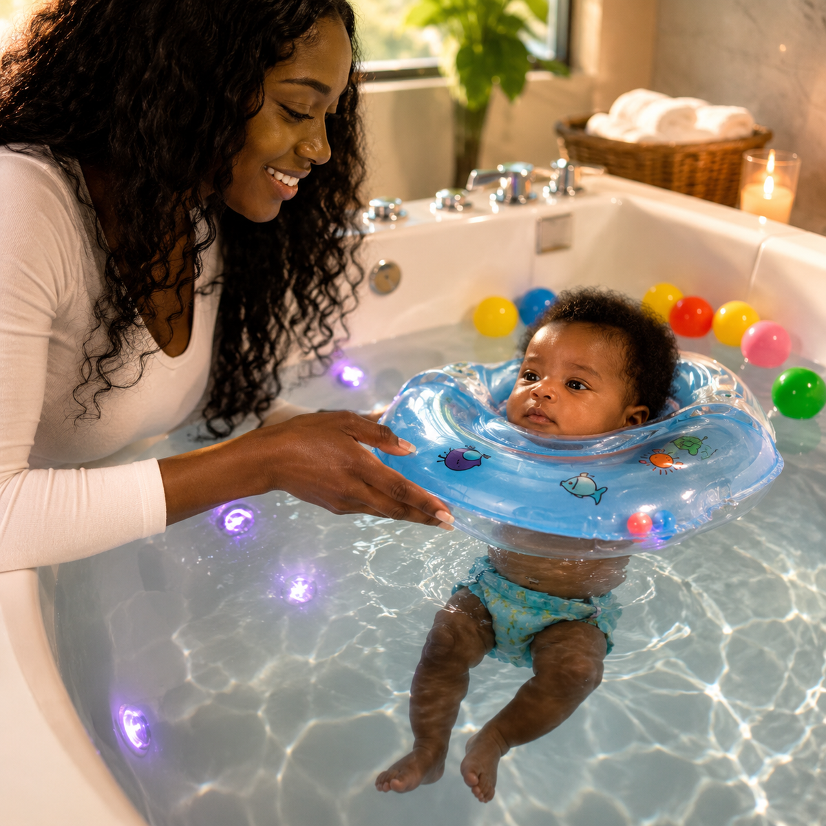 Adjustable Inflatable Baby Bath Float Ring