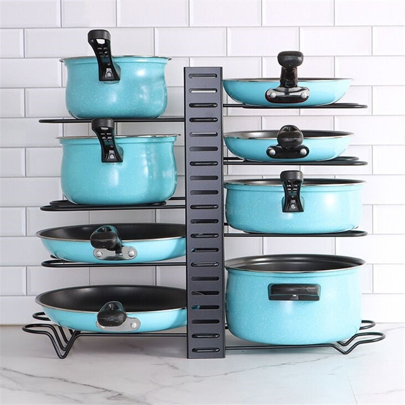 Adjustable Kitchen Pan Lid Holder Storage Rack Organizer