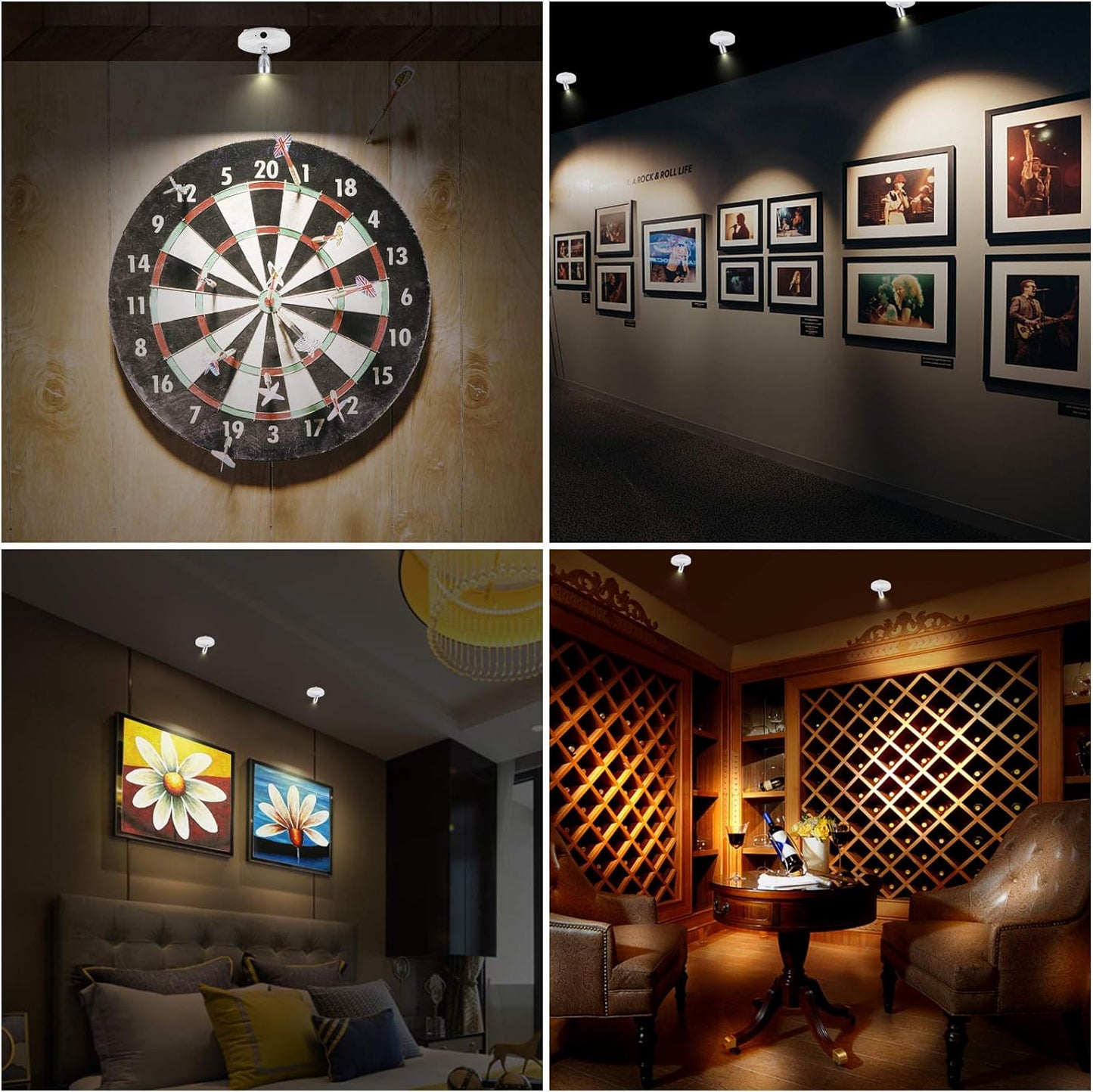 Adjustable LED Spotlight Wall Light with Remote Control 300 Degree Rotating Accent Light