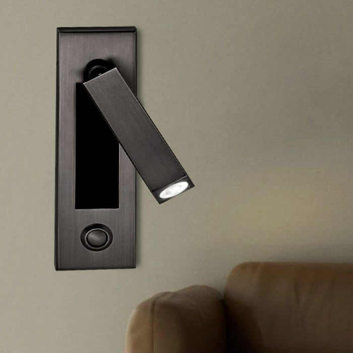 Adjustable LED Wall Reading Light Modern Pull Out Bedside Wall Lamp for Bedroom