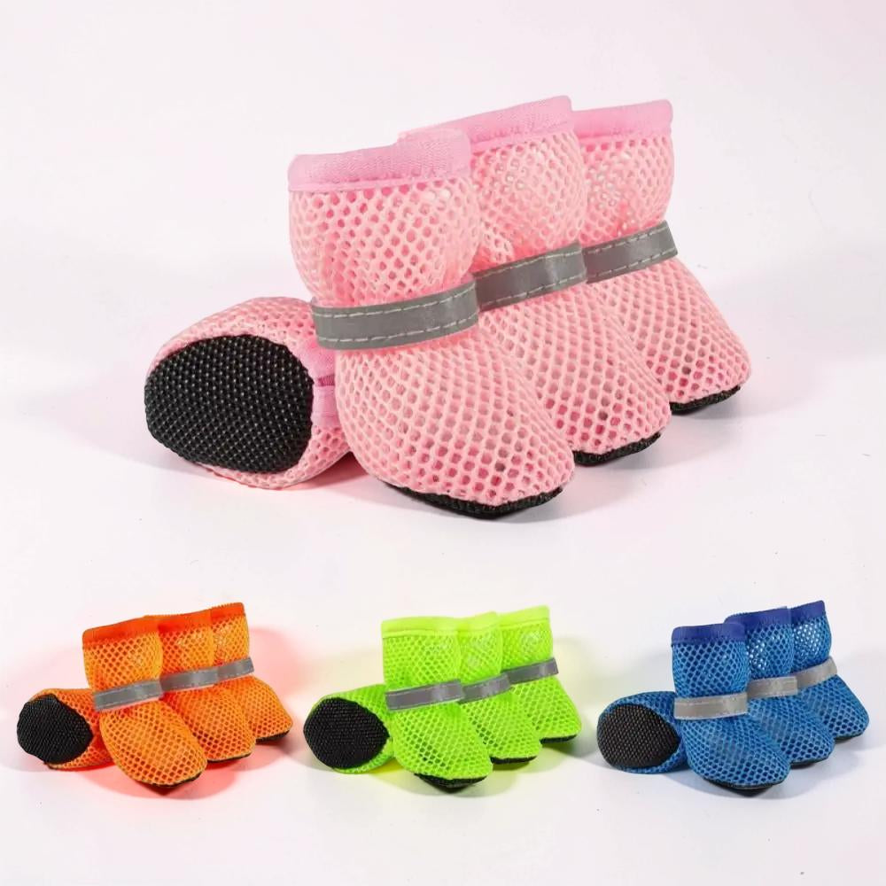 Adjustable Non Slip Dog Paw Boots Mesh Walking Shoes