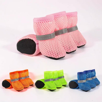 Adjustable Non Slip Dog Paw Boots Mesh Walking Shoes