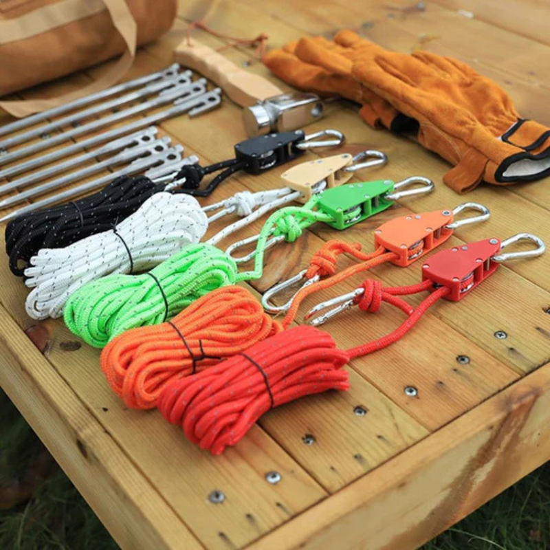 Adjustable Outdoor Rope Tensioners Pulley Hook Ratchet System