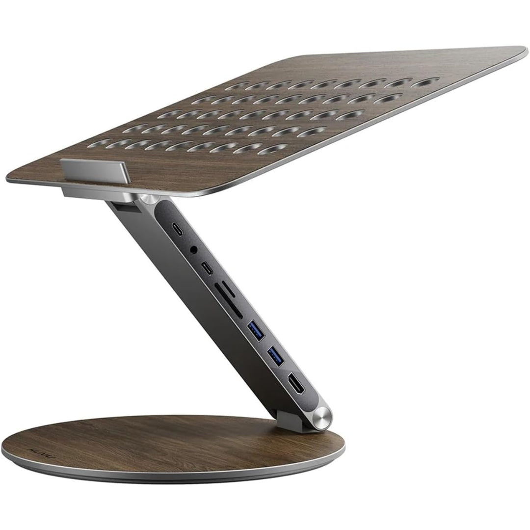 Adjustable Rotating Laptop Stand USB C Docking Station