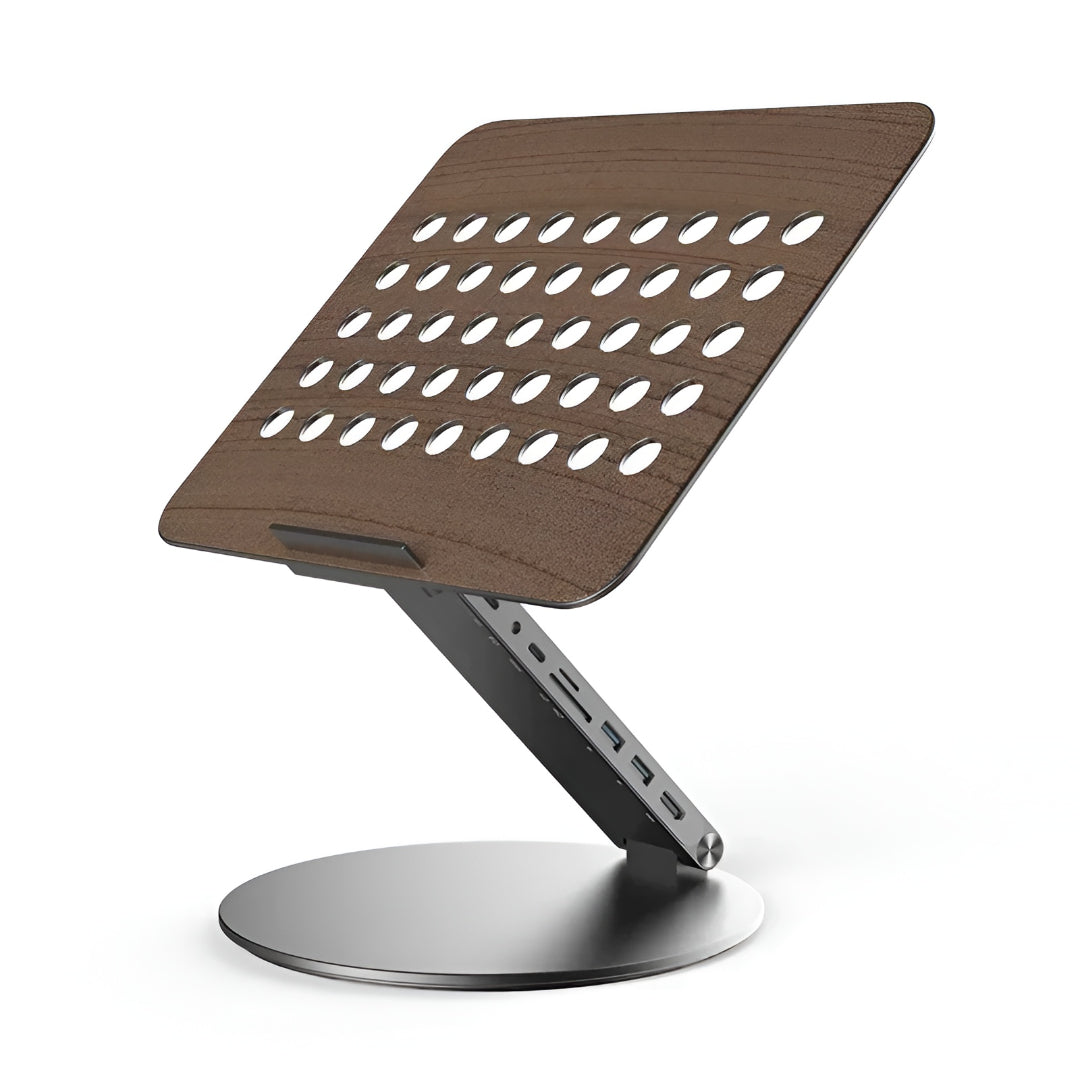 Adjustable Rotating Laptop Stand USB C Docking Station