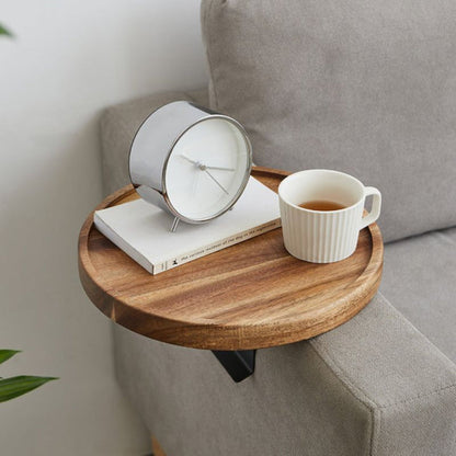 Adjustable Sofa Armrest Tray Table Clip On Couch Side Table Storage Compartment