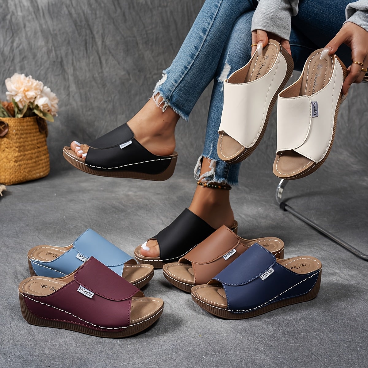 Espadrillekil-sandaler med justerbare remme til kvinder