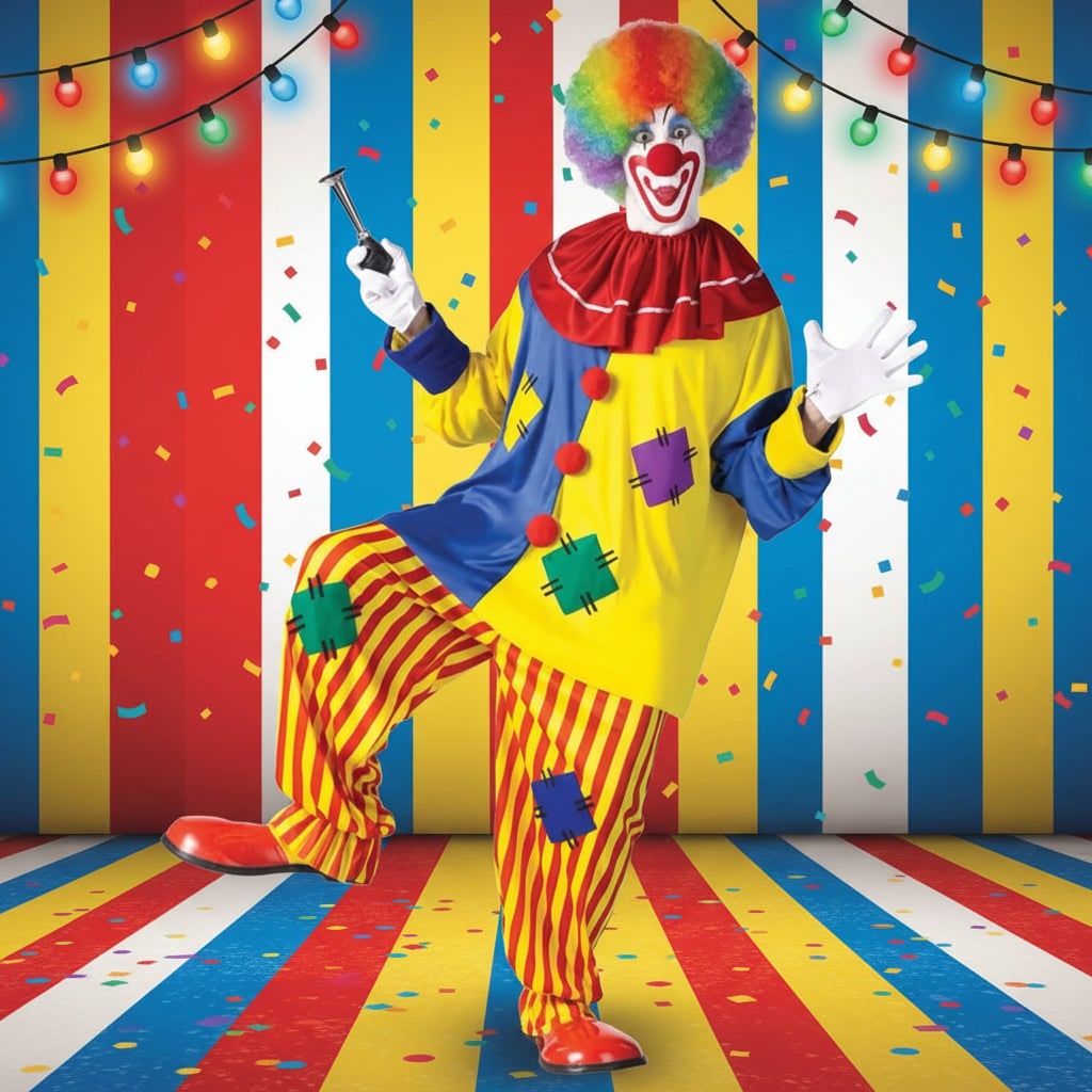 Adult Clown Costume Colorful Circus Party Outfit