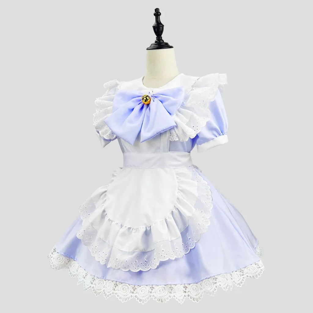 Adult Gothic Maid Halloween Costume Dress Apron Cosplay Set