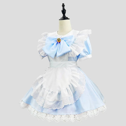 Adult Gothic Maid Halloween Costume Dress Apron Cosplay Set