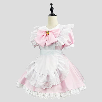 Adult Gothic Maid Halloween Costume Dress Apron Cosplay Set