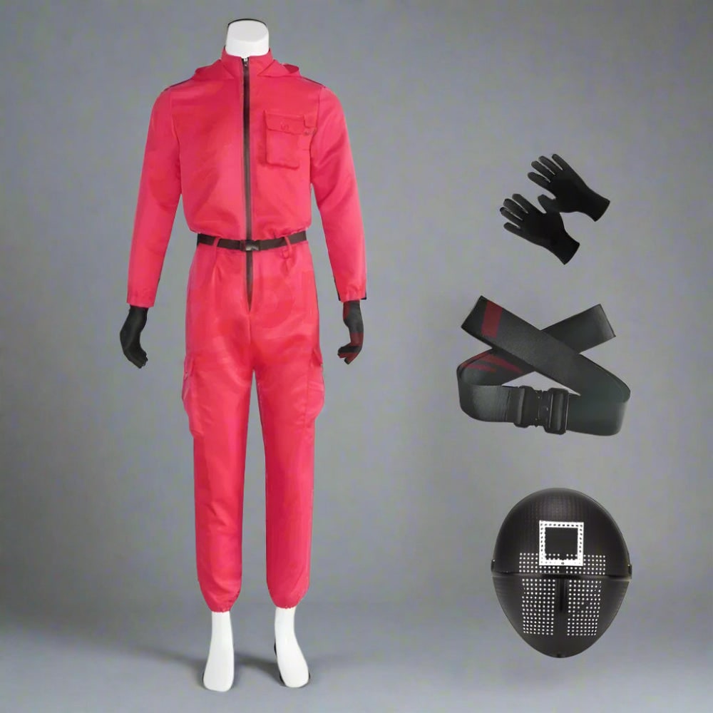 Adult Guard Halloween Costume Mask Jumpsuit Cosplay Outfit