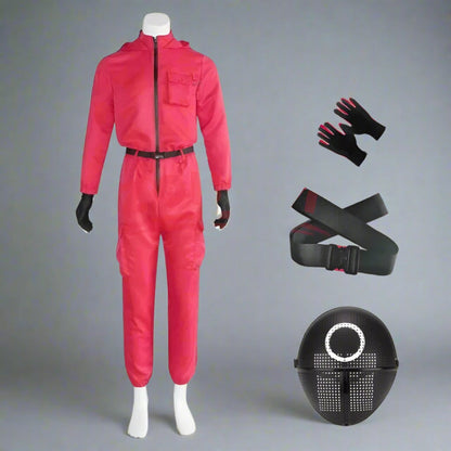 Adult Guard Halloween Costume Mask Jumpsuit Cosplay Outfit