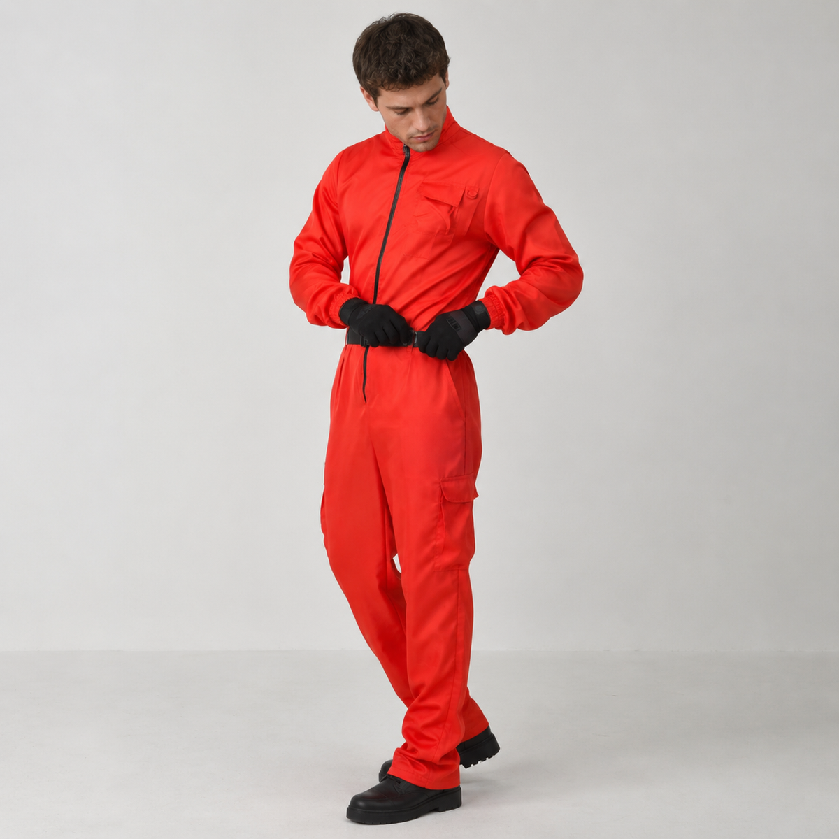 Adult Guard Halloween Costume Mask Jumpsuit Cosplay Outfit