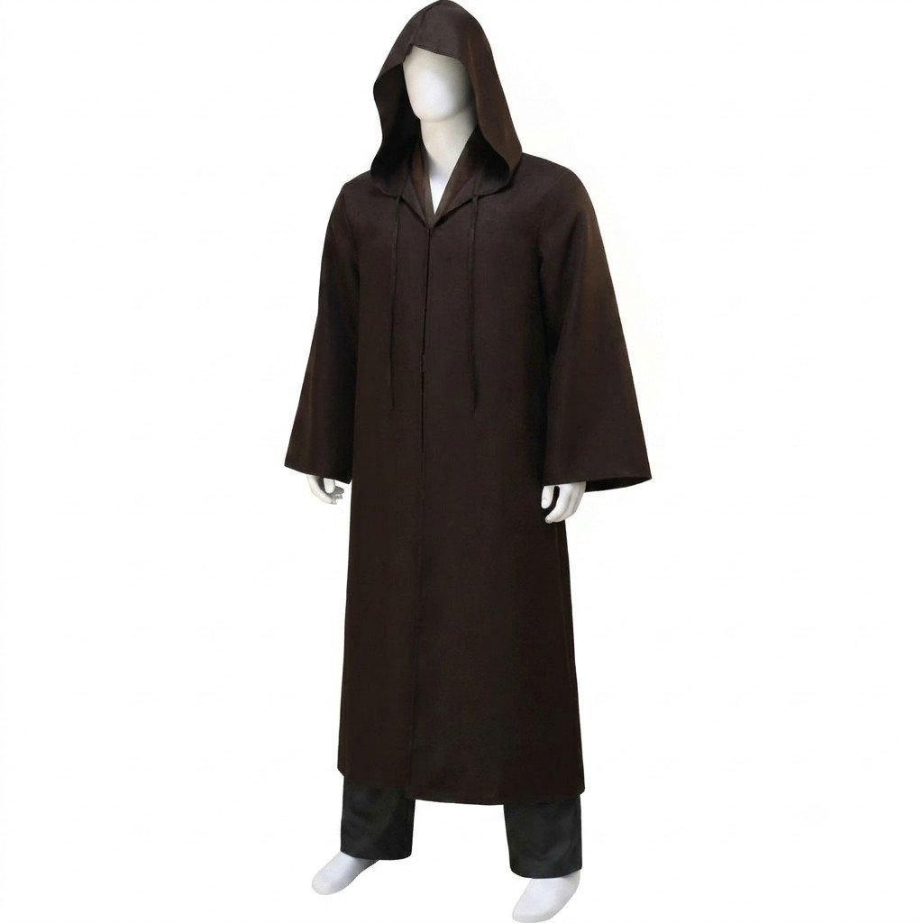 Adult Hooded Adventure Costume Set Tunic Robe Pants Belt Pouch Tabard