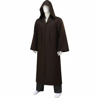 Adult Hooded Adventure Costume Set Tunic Robe Pants Belt Pouch Tabard