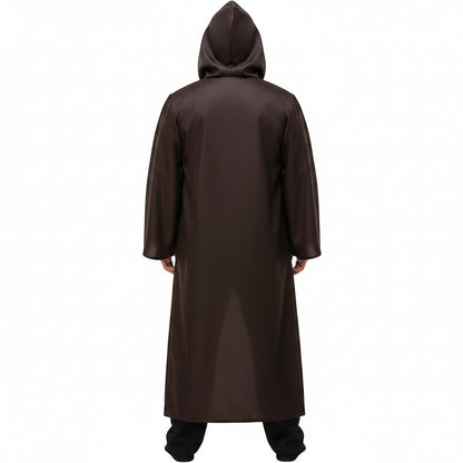 Adult Hooded Adventure Costume Set Tunic Robe Pants Belt Pouch Tabard