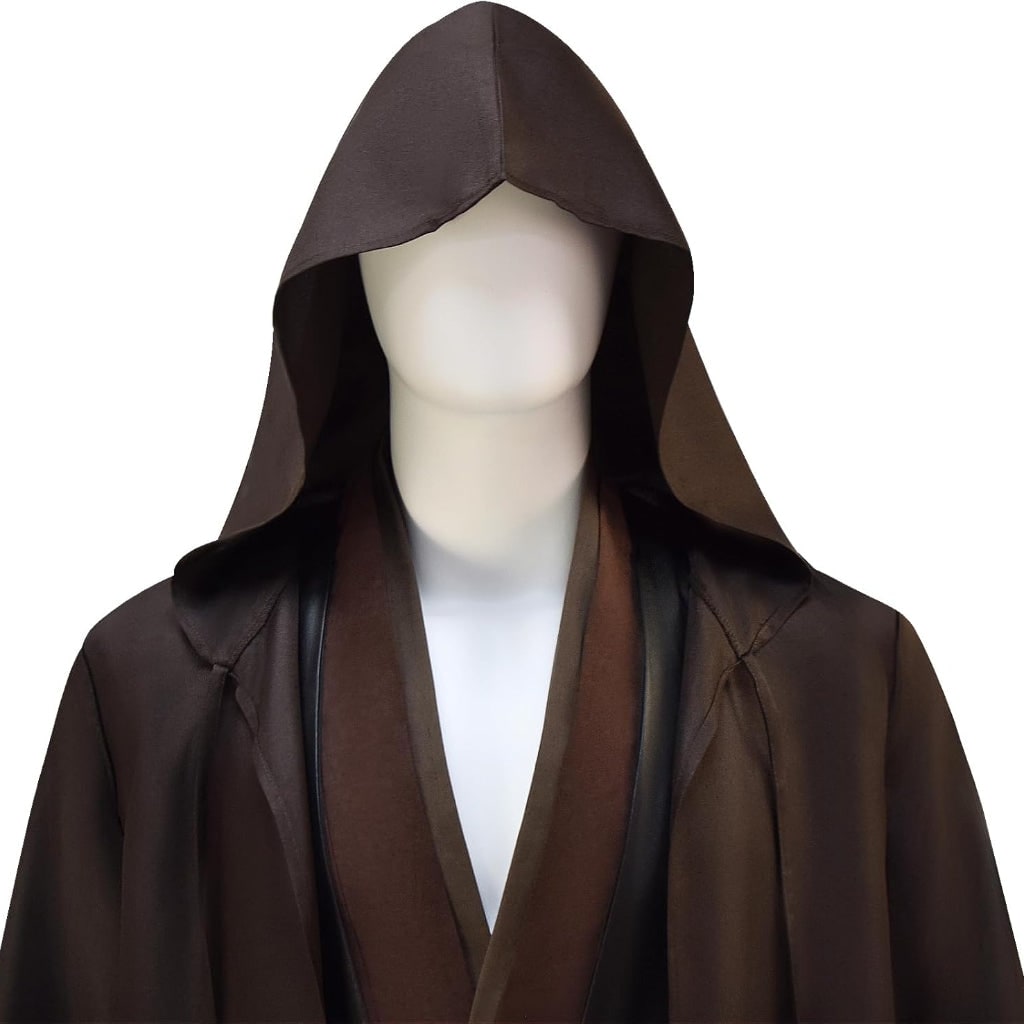 Adult Hooded Adventure Costume Set Tunic Robe Pants Belt Pouch Tabard