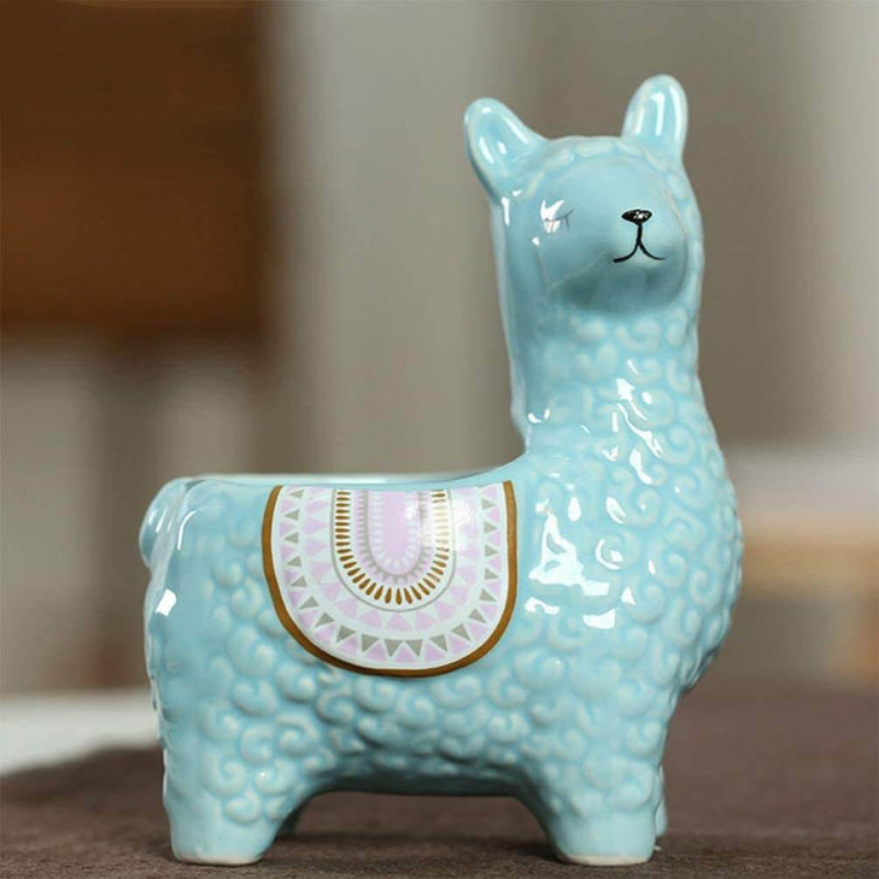 Alpaca Plant Pot Cute Animal Succulent Planter Decorative Indoor Desk Flower Pot