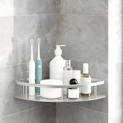 Aluminum Corner Shower Shelf with Wall Mount Storage
