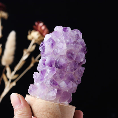 Amethyst Crystal Lamp with Calming Light – Natural Healing Stone LED Table Lamp for Home & Bedroom