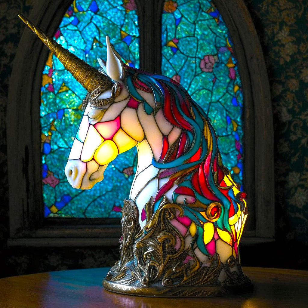 Animal Stained Glass Table Lamp Decorative USB LED Ambient Light