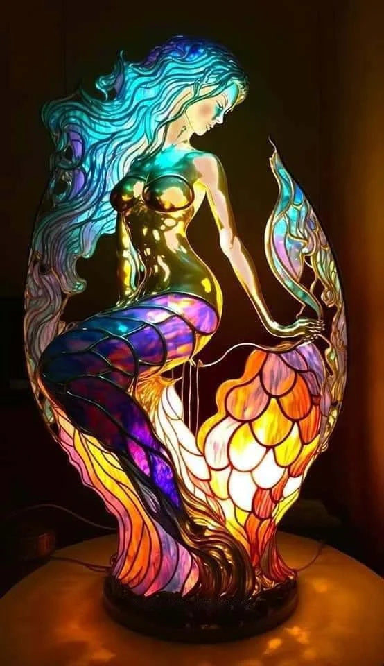 Animal Stained Glass Table Lamp Decorative USB LED Ambient Light