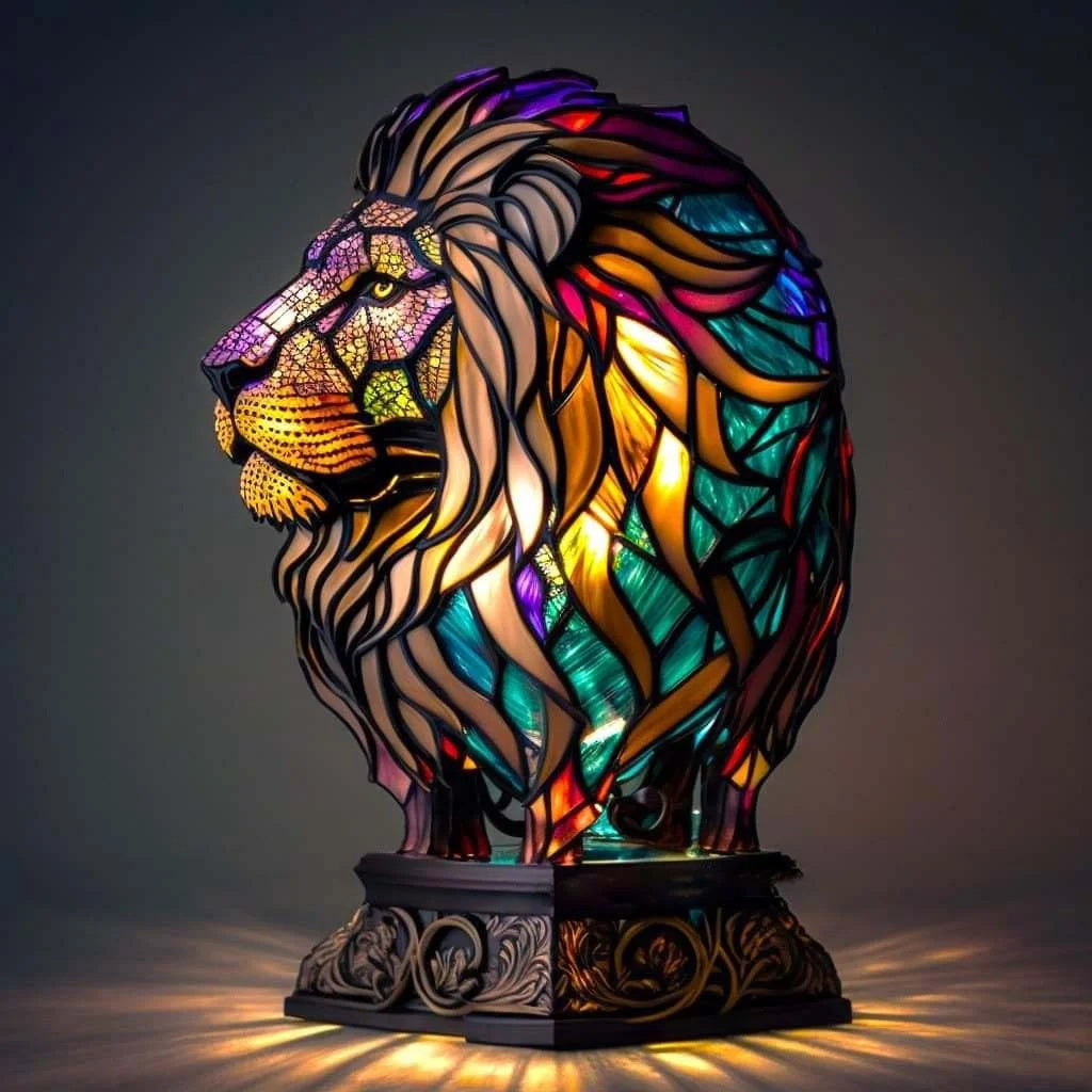 Animal Stained Glass Table Lamp Decorative USB LED Ambient Light