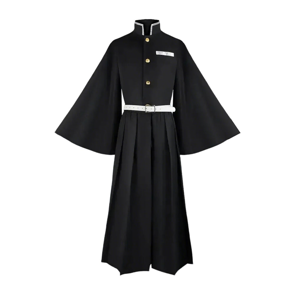 Set costume da kimono per cosplay di personaggio anime con pantaloni hakama e cintura