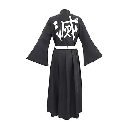 Set costume da kimono per cosplay di personaggio anime con pantaloni hakama e cintura