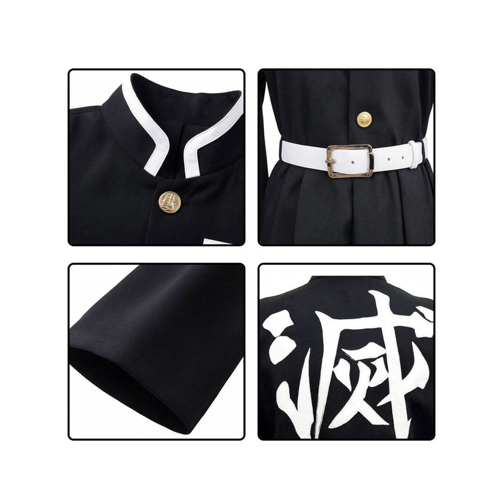 Set costume da kimono per cosplay di personaggio anime con pantaloni hakama e cintura
