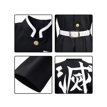 Set costume da kimono per cosplay di personaggio anime con pantaloni hakama e cintura