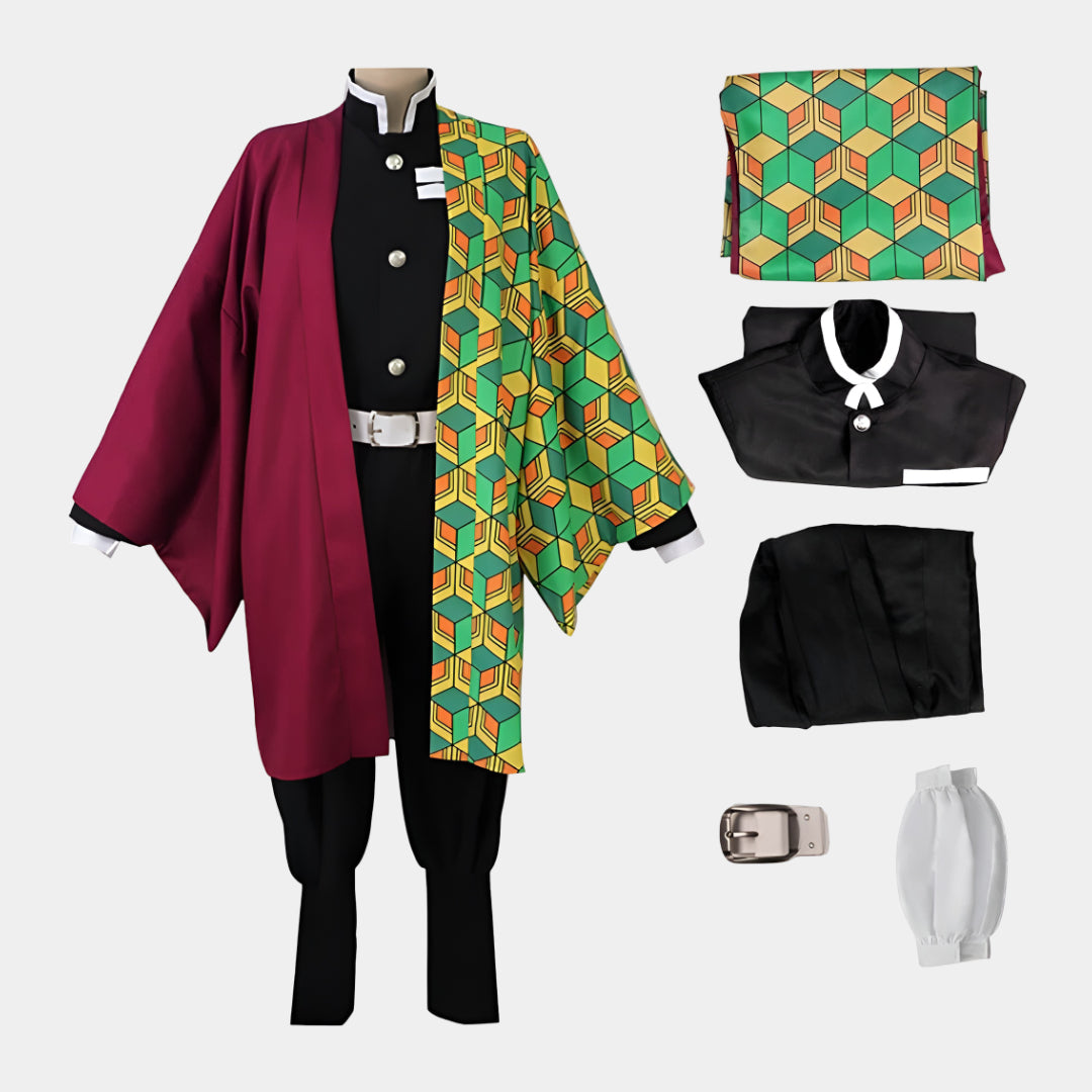 Anime Haori Halloween Cosplay Costume Set With Mask Option Coat Pants