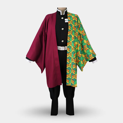 Anime Haori Halloween Cosplay Costume Set With Mask Option Coat Pants