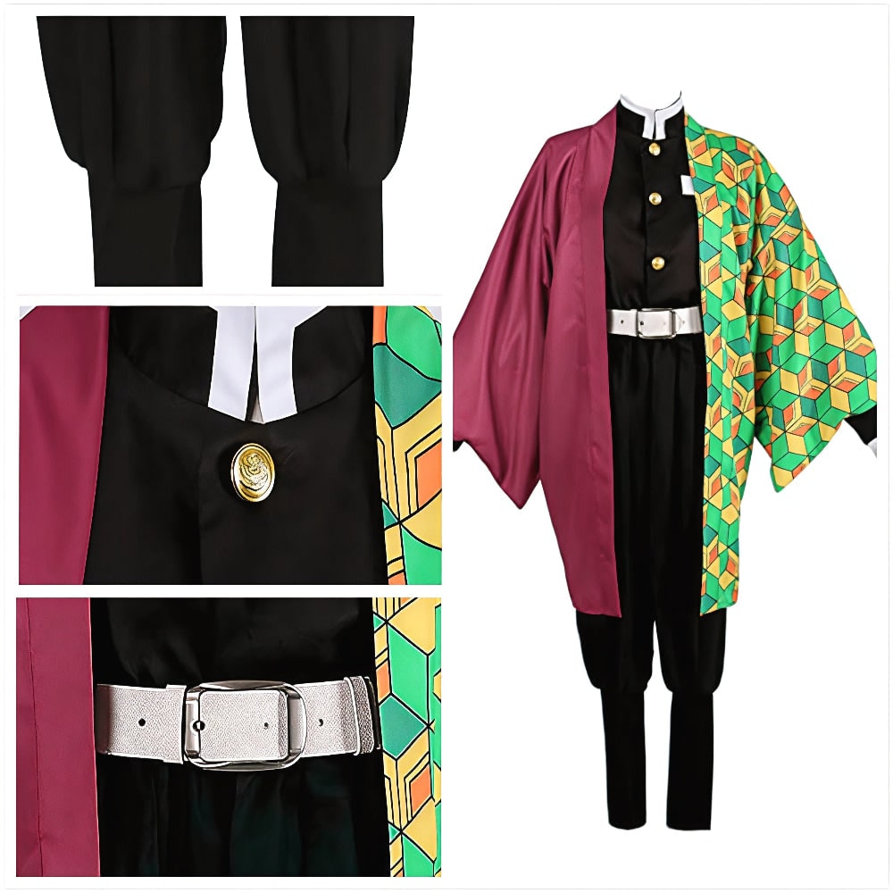 Halloweenkostumesæt med anime-kimono til børn - cosplaykostume med yderbeklædning