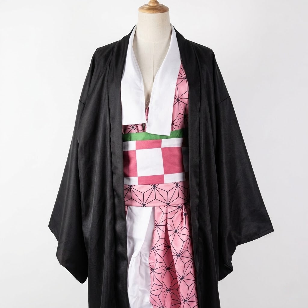 Halloweenkostumesæt med anime-kimono til børn - cosplaykostume med yderbeklædning