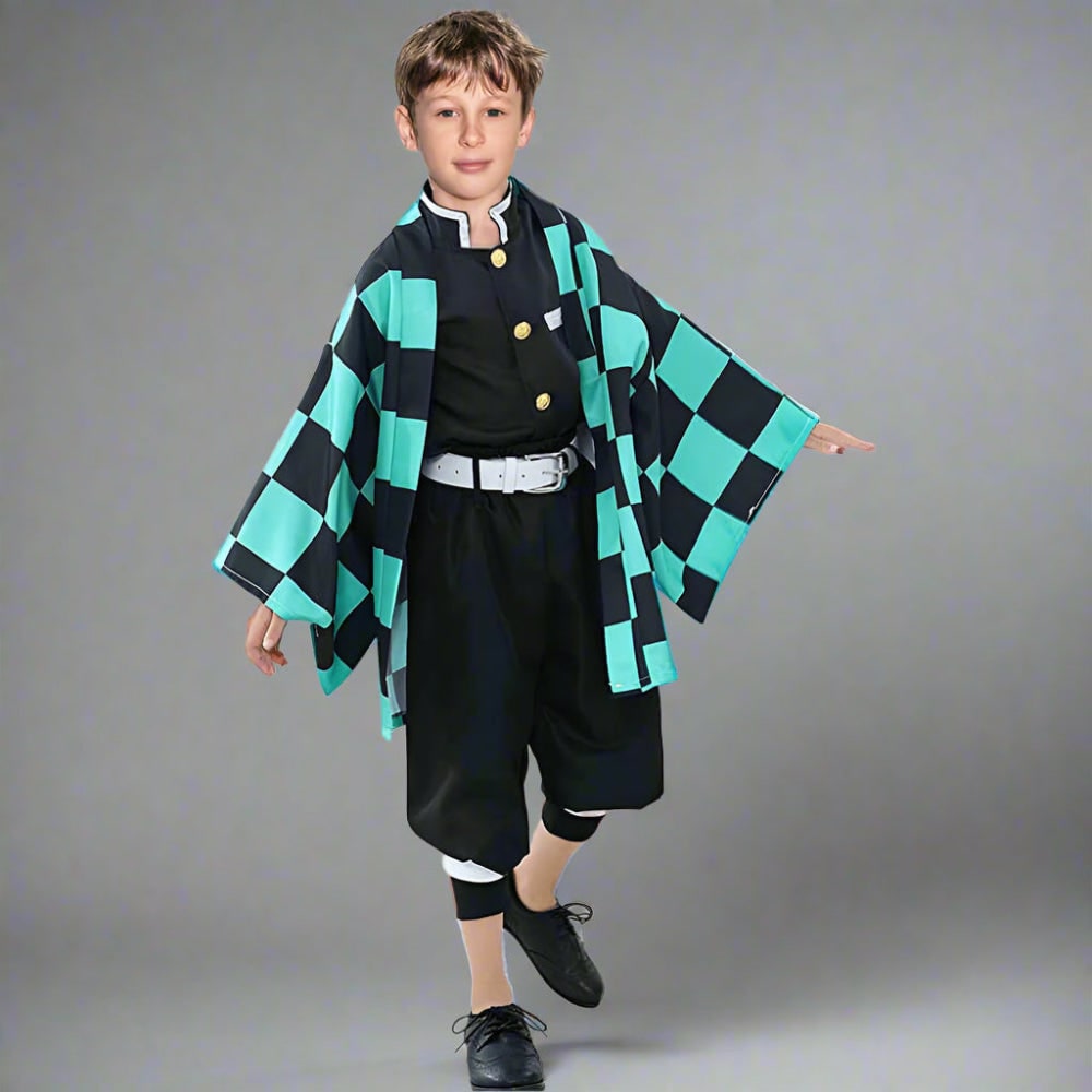 Halloweenkostumesæt med anime-kimono til børn - cosplaykostume med yderbeklædning