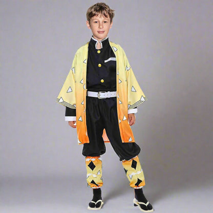 Halloweenkostumesæt med anime-kimono til børn - cosplaykostume med yderbeklædning