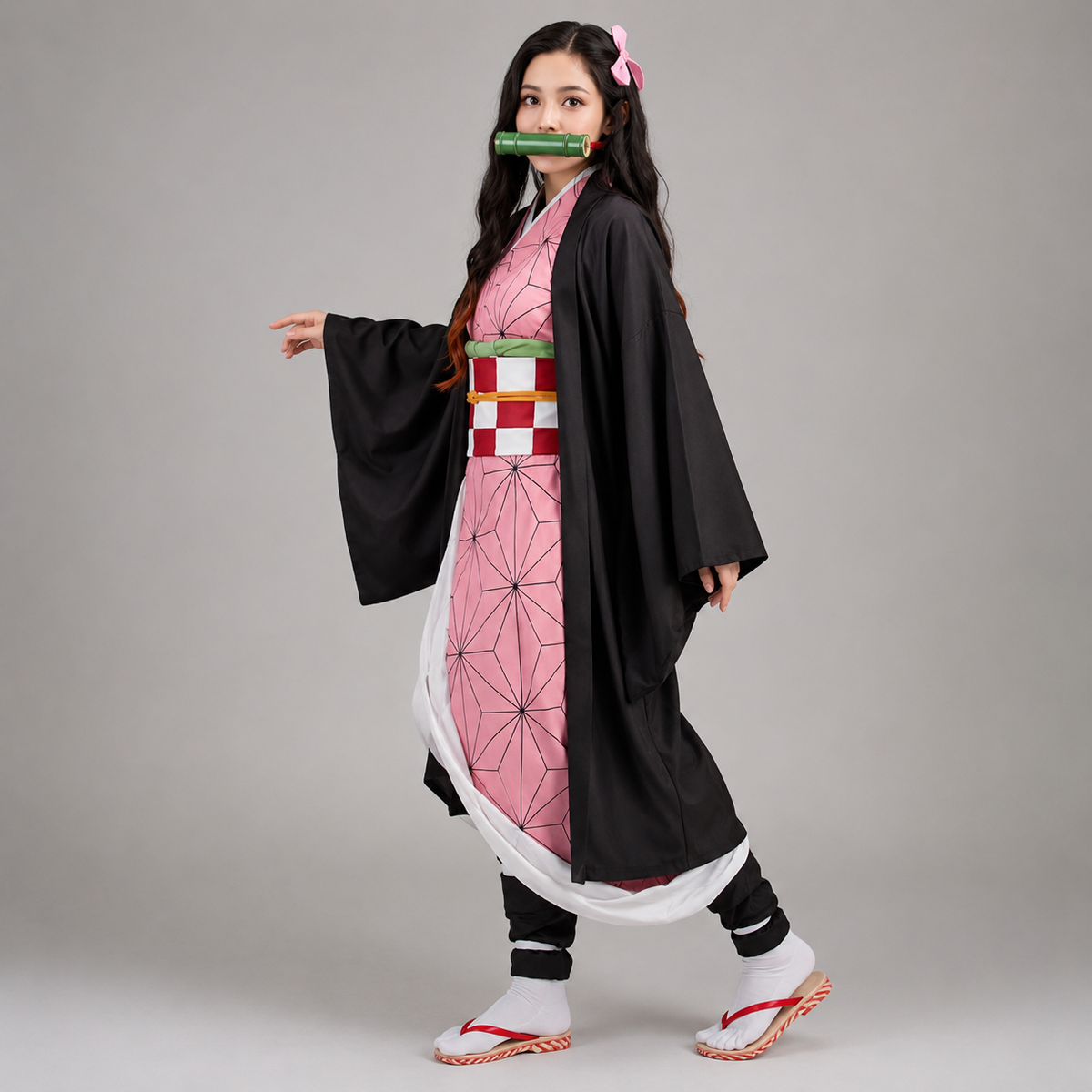 Halloweenkostumesæt med anime-kimono til børn - cosplaykostume med yderbeklædning