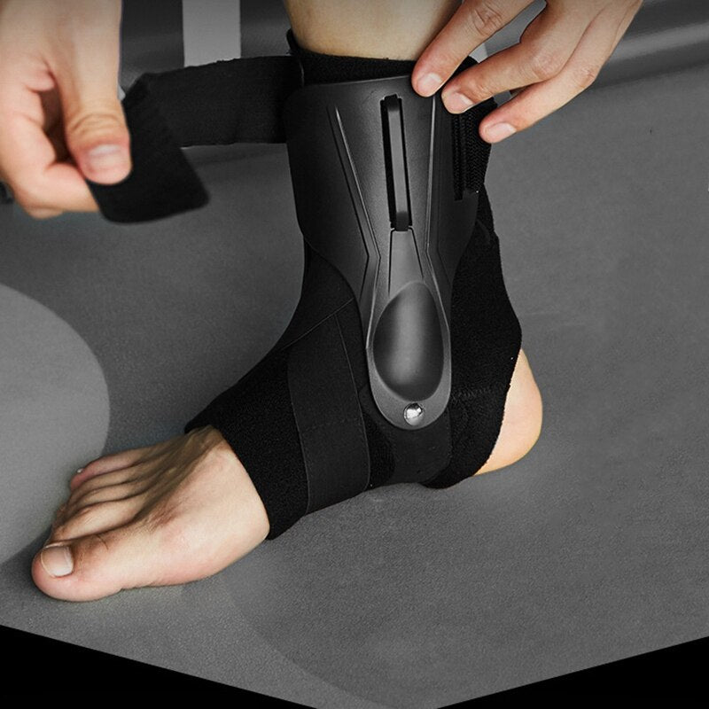 Ankle Support Brace Double Stabilizer Plates Adjustable Compression Strap Non Slip Grip