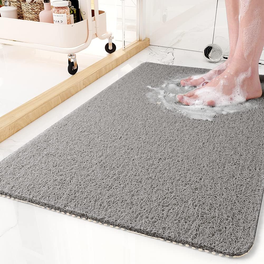Anti Slip Shower Mat Quick Drain Textured Bathroom Floor Mat Cut To Fit