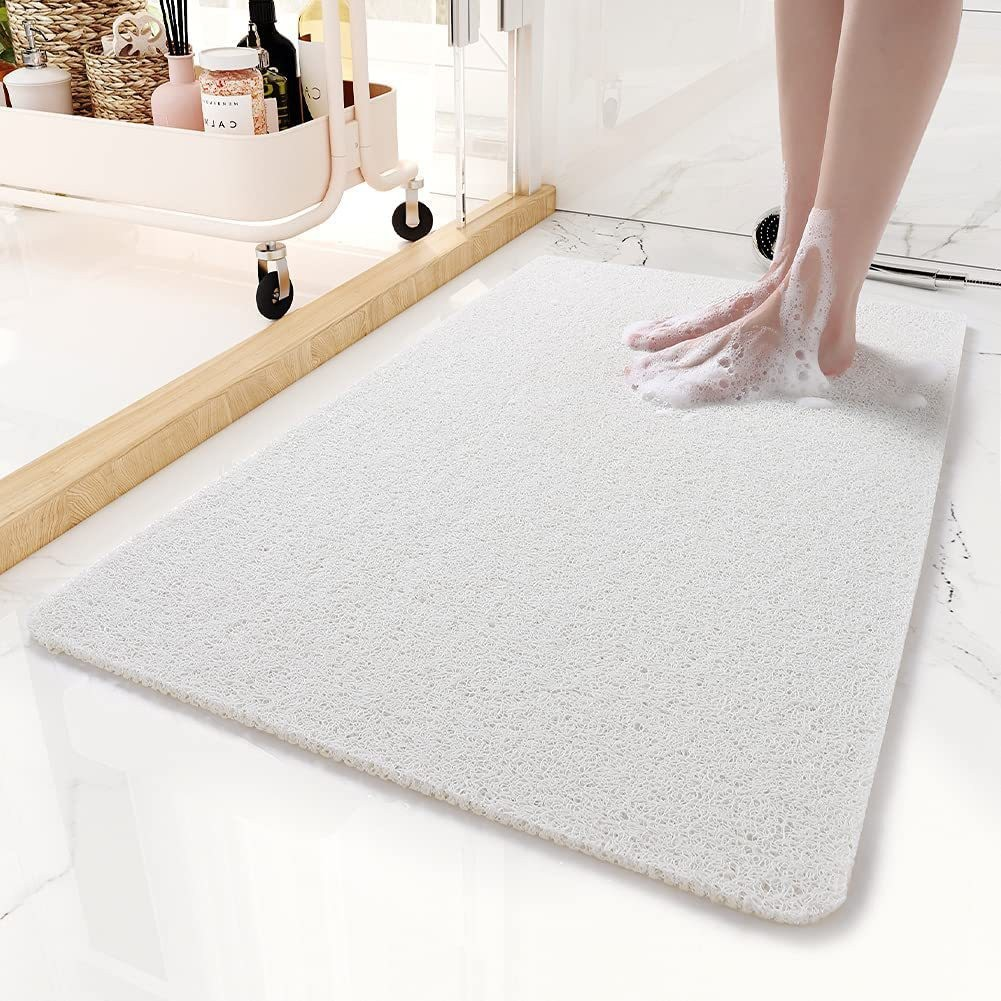 Anti Slip Shower Mat Quick Drain Textured Bathroom Floor Mat Cut To Fit