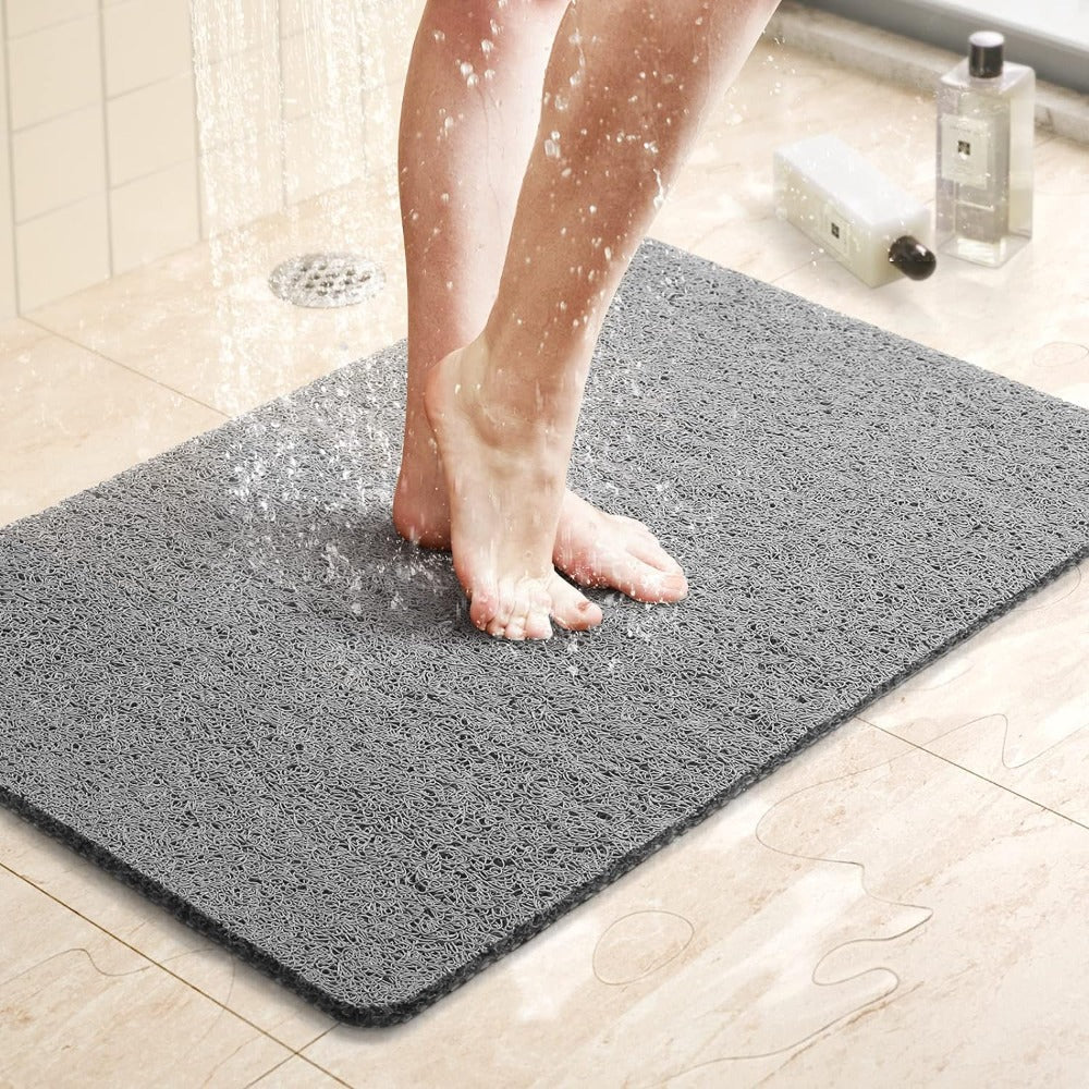 Anti Slip Shower Mat Quick Drain Textured Bathroom Floor Mat Cut To Fit